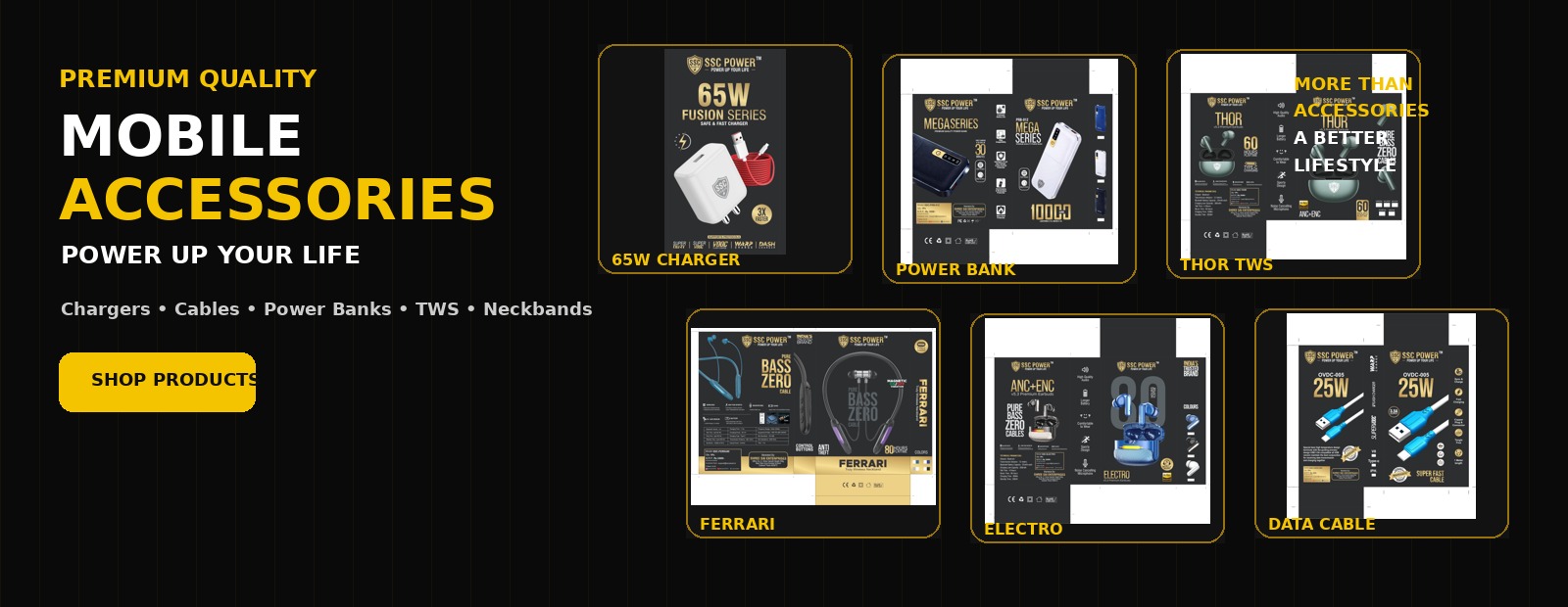 SSC POWER premium mobile accessories